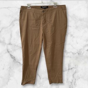 Cheryl Nash dark tan 2 pocket ankle pants size 14